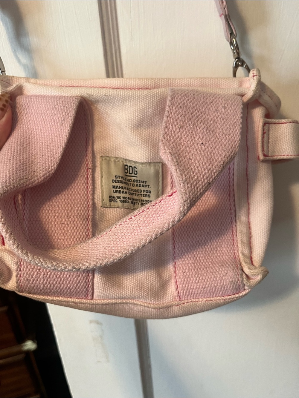 BDG Light Pink Canvas Mini Tote Crossbody